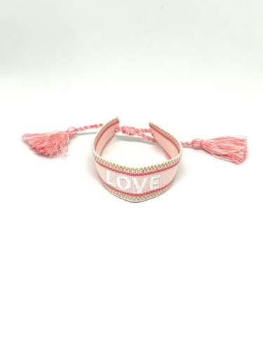 Quasten armband love - armband, rosa