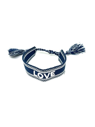 Quasten armband love blau - quasten,