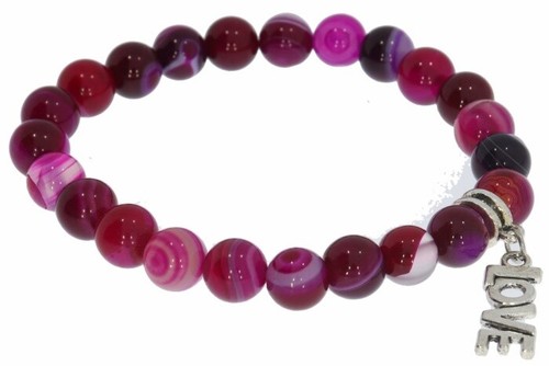 Achat pink kugel 8mm stretch - pink,