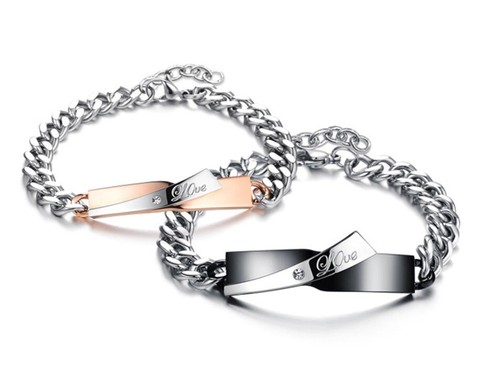 Edelstahl partner armband - edelstahl,