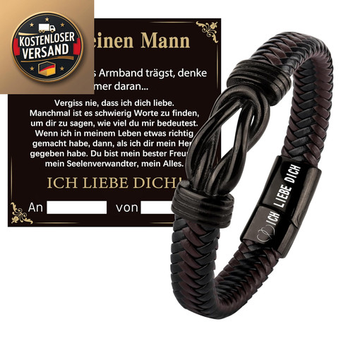 Lederarmband love you - i,