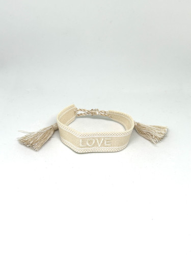 Armband love hellbeige - love, weiß