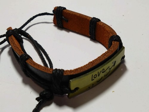 Stylisches lederarmband love - stylisches,