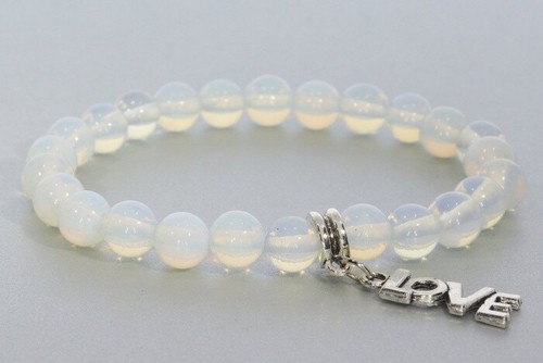 Opal glas kugel 8mm stretch - kugel,