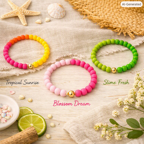 Neon perlenarmband boho style - perlenarmband,